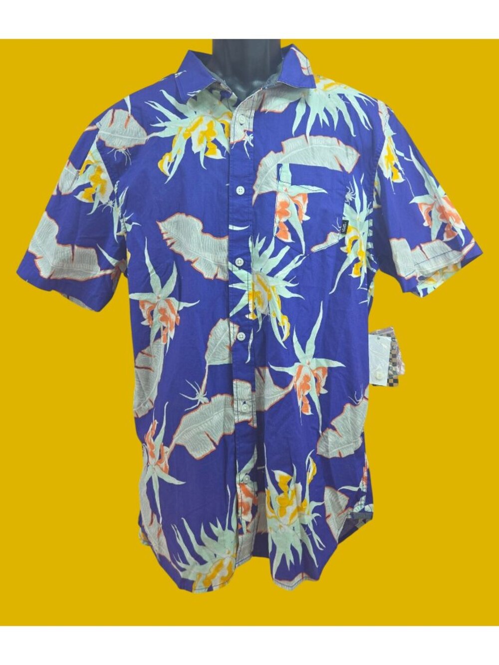 Vans Mens Classic Fit Tropical Floral Short Sleeve Shirt Large